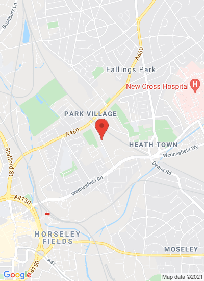 Map showing Wolverhampton, United Kingdom