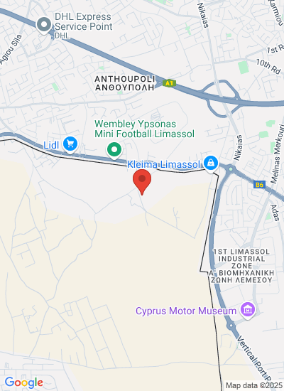 Map showing Limassol, Cyprus
