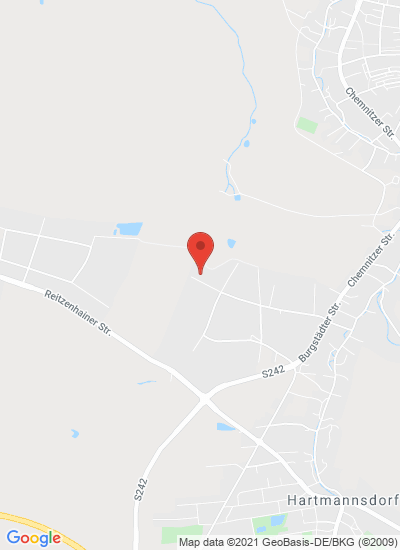 Map showing Hartmannsdorf, Germany