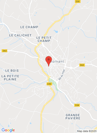 Map showing Mornant, France