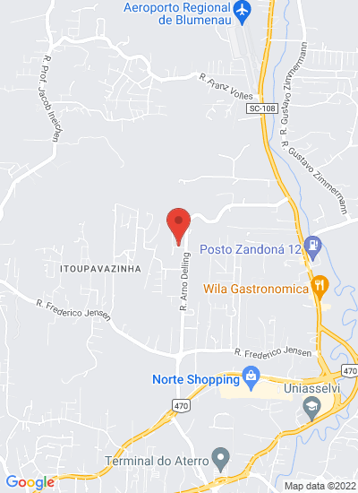 Map showing Blumenau, Brazil