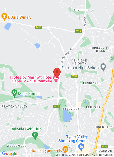 Map showing Bellville, South Africa