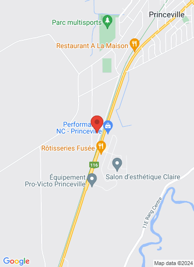 Map showing Princeville, Canada