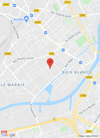 Map showing Lille, France
