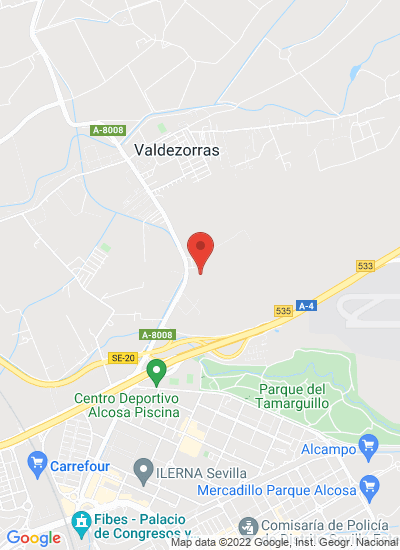 Map showing Sevilla, Spain