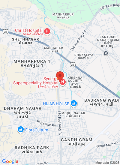 Map showing Rajkot, India