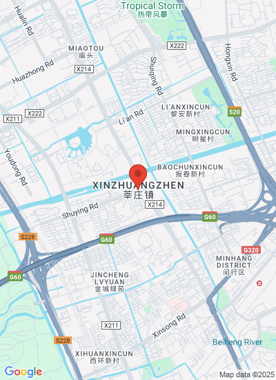 Map showing Minhang Qu, China