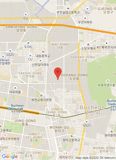 Map showing Bucheon-si, South Korea