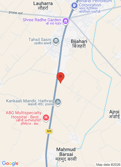 Map showing Hathras District, India