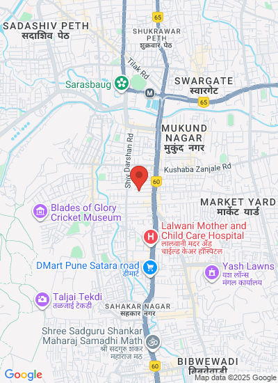Map showing Pune, India