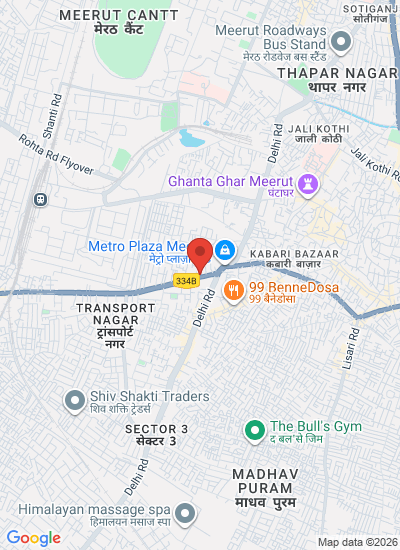 Map showing Meerut, India