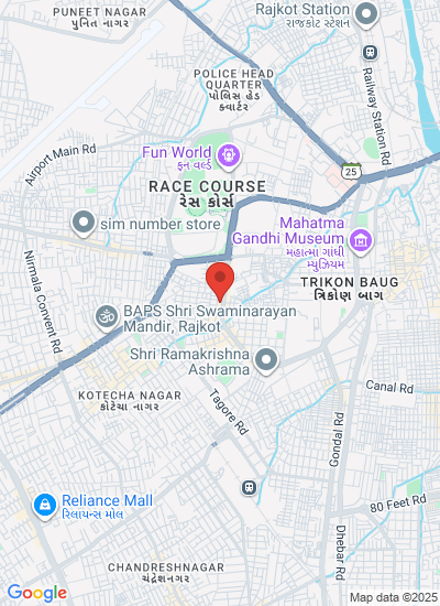 Map showing Rajkot, India