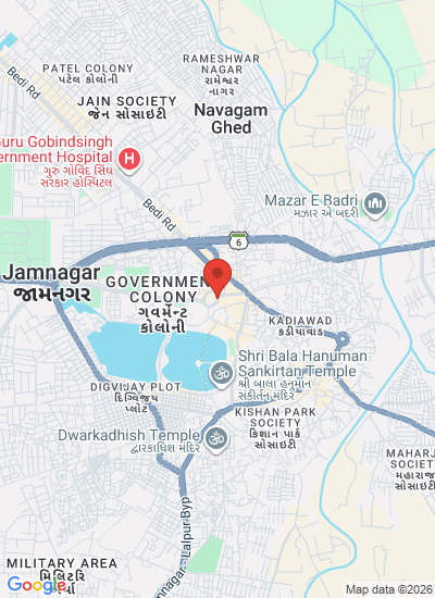 Map showing Jamnagar, India