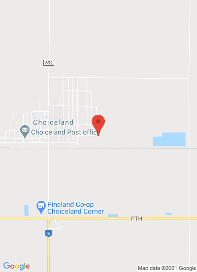 Map showing Choiceland, Canada