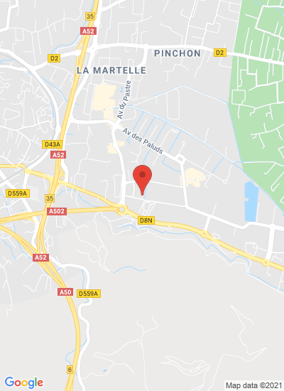 Map showing Aubagne, France