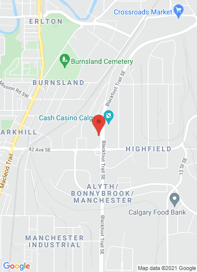 Map showing Calgary, Canada