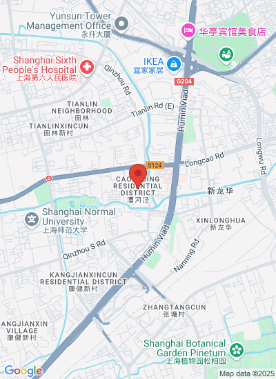 Map showing Qingpu Qu, China