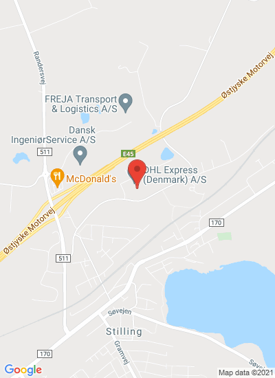 Map showing Skanderborg, Denmark