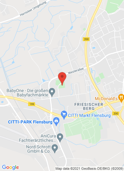 Map showing Flensburg, Germany