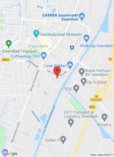 Map showing Veendam, Netherlands
