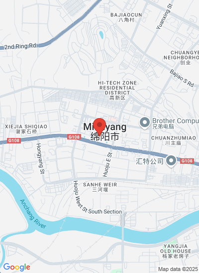 Map showing Mianyang Shi, China