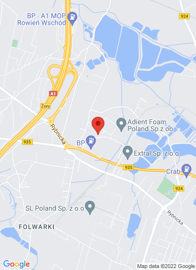 Map showing Żory, Poland