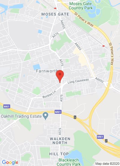 Map showing Bolton, United Kingdom