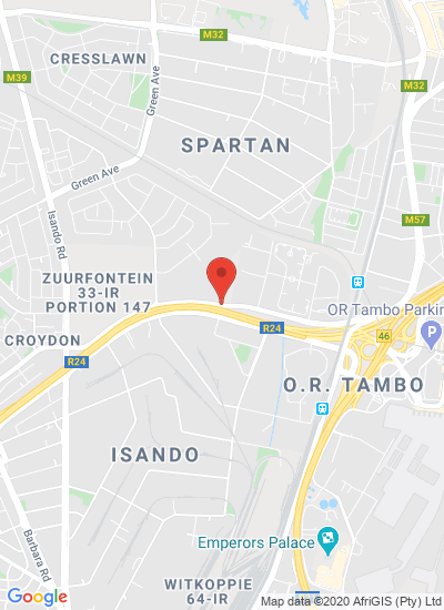 Map showing Kempton Park, South Africa