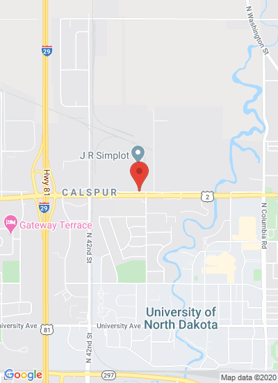 Map showing Grand Forks, United States