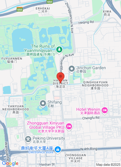 Map showing Haidian Qu, China