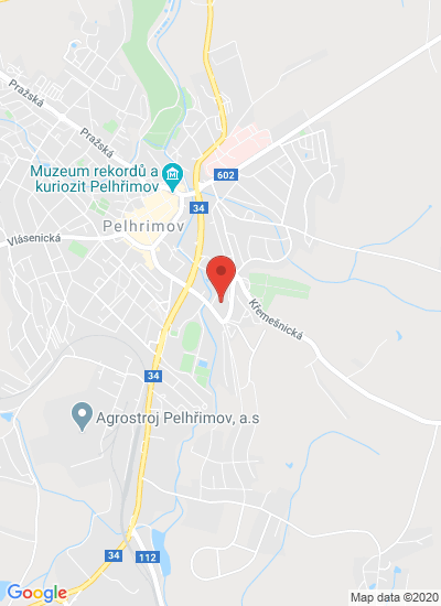 Map showing Pelhřimov, Czechia