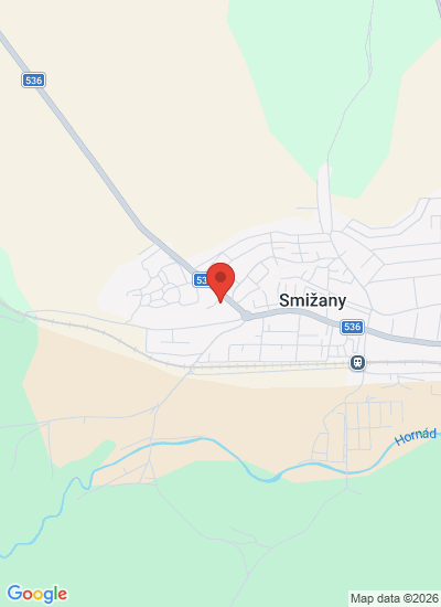 Map showing Smižany, Slovakia