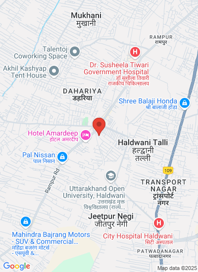 Map showing Haldwani, India