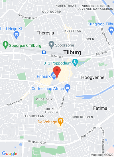 Map showing Tilburg, Netherlands