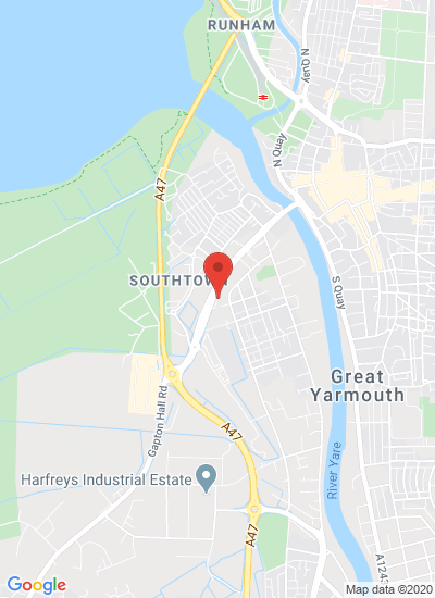 Map showing Gt Yarmouth, United Kingdom