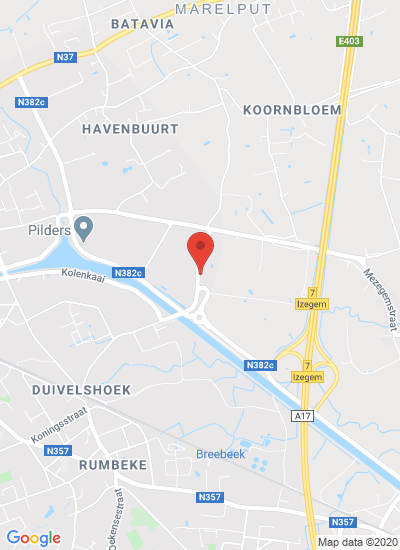 Map showing Roeselare, Belgium