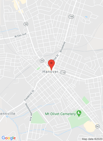 Map showing Hanover, United States