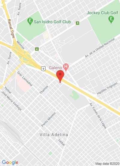 Map showing San Isidro, Argentina