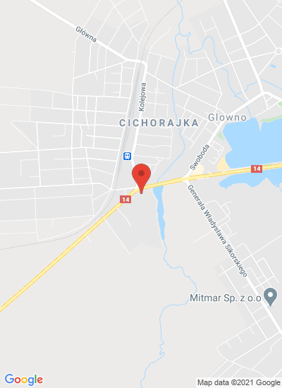 Map showing Glowno, Poland