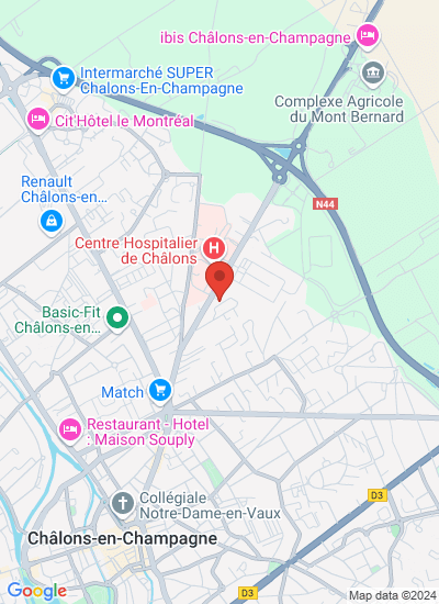 Map showing Châlons en Champagne, France