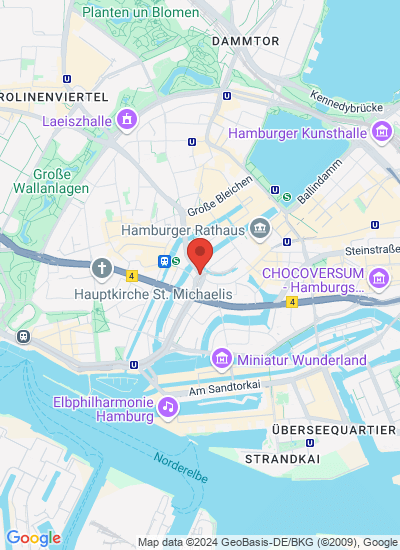 Map showing Hamburg, Germany