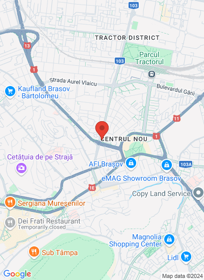 Map showing Brașov, Romania