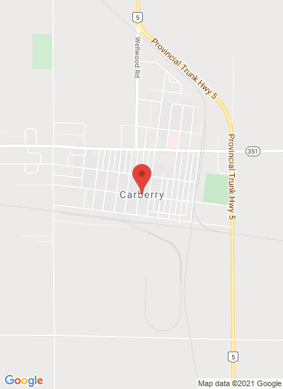 Map showing Carberry, Canada