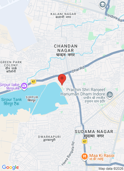 Map showing Indore, India