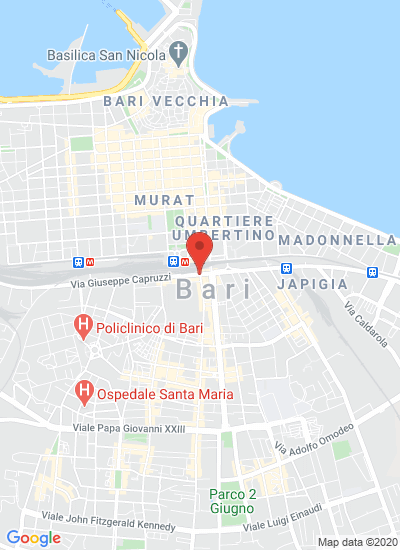 Map showing Bari, Italy