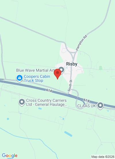 Map showing Bury St Edmunds, United Kingdom