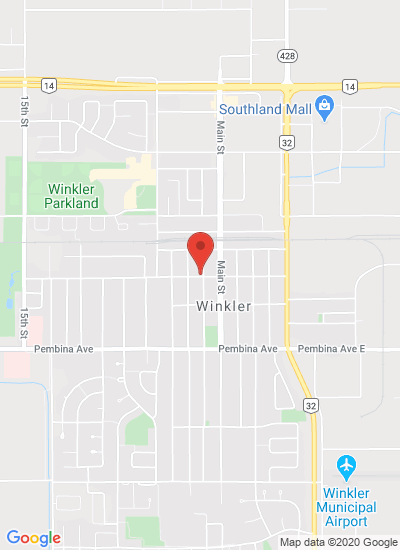 Map showing Winkler, Canada