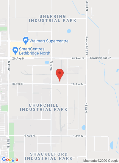 Map showing Lethbridge, Canada