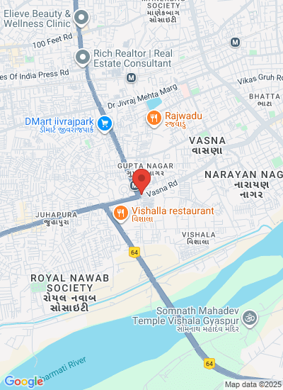 Map showing Ahmedabad, India