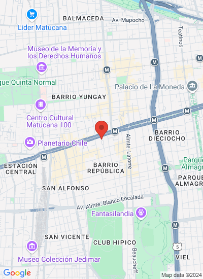 Map showing Santiago, Chile